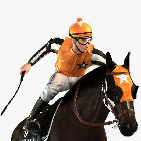 3D Racehorse and Jockey HQ 004 model